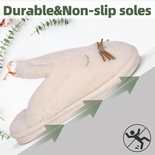 Cute Bunny Slippers|Cute Bunny Slippers for Women|Funny Animal Fuzzy Slipper for Adults|Warm Plush Rabbit House Slipper for Lovers3