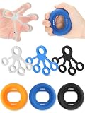 Cozary Set Allenamento Avambraccio e Presa, 6 Pezzi – Kit di Forza con 3 Anelli e 3 Bande a Resistenza Progressiva Colorata – per Palestra Casa, Arrampicata e Potenziamento
