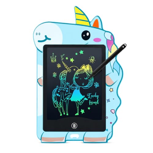 Image of Toyshine Unicorn Design Writing Tablet for Kids, 8.5 Inches LCD Tab for Kids Drawing Pad Doodle Board for 3-10 Years Old Boys /Girls Gifts Education Learning Toys - Blue
