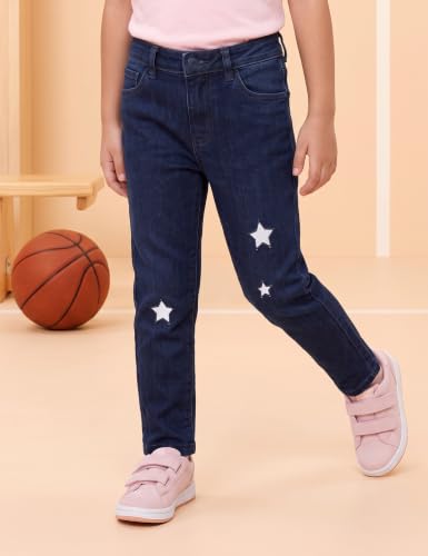 Image of Amazon Brand - Symbol Girls Cotton Rich Stretchable Jogger Jeans | Elasticated Waistband | Jeggings | Age 2-12 Years