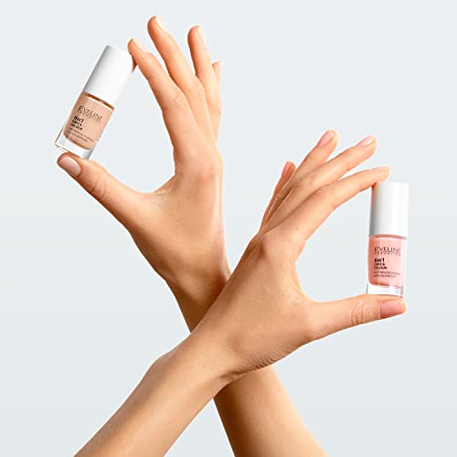 Eveline Cosmetics Nageltherapie Professioneller Konzentrierter Nagelconditioner mit Farbe - Rose, 5ml | Colour&Double Strong Komplex für Tiefennährung und Schutz