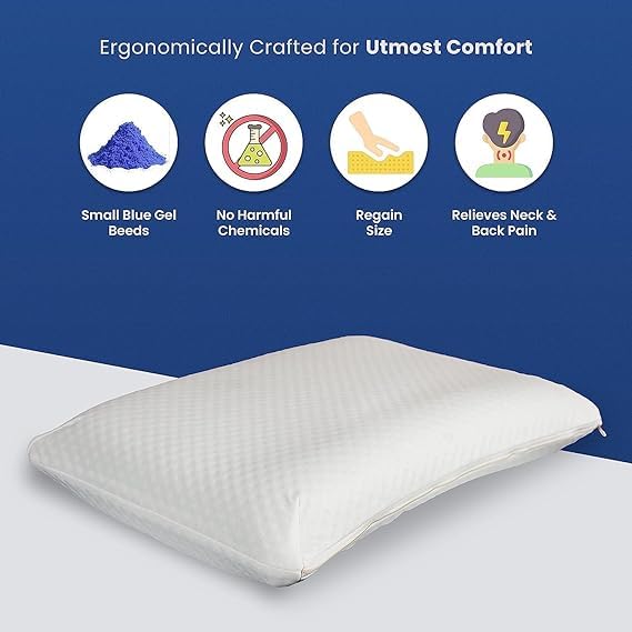 Image of Araami Cervical Contour Memory Foam Pillow for Sleeping,Orthopedic Pillow for Neck Pain,Back,Stomach,Side Sleepers, with Breathable Zip Cover (26 X 15 X 4.5INCH) (King Size Pillow) (King)