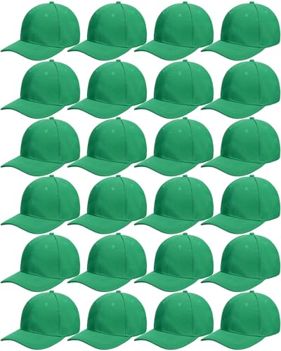 Image of Handepo 24 Pcs Blank Baseball Caps Adjustable Back Strap Unisex Blank Design Caps Plain Unisex Hats for Men Women