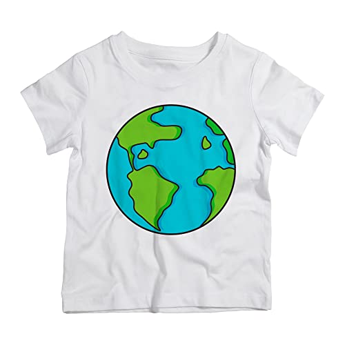 Camiseta Infantil Branca PLANETA TERRA GLOBO TERRESTRE DESENHO (10)