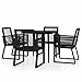 Festnight Gartenmöbel Set 4 Stühle mit Tisch Gartenmöbel Set 4 Personen Terrassenmöbel Außen Sitzgruppe Outdoor Gartentisch mit Stühlen Set Garten Essgruppe Wetterfest Gartengarnitur PVC Rattan