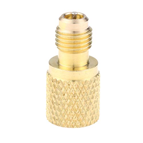 R134A Brass Adapter Fitting 1/4 Male to 1/2 Female Refrigerant Tank Adapterr with Valve Core Fits for AC Refrigerant System