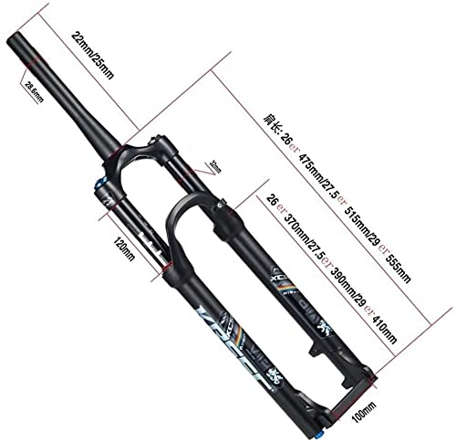 Fourche avant VTT double chambre à air pour explorer les sentiers