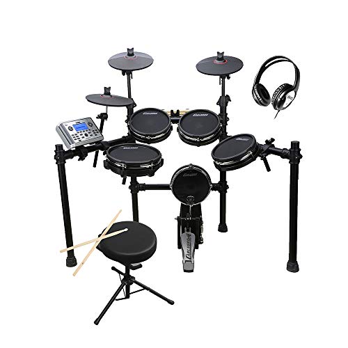 Image of Carlsbro CSD400 Mesh Head Electronic Drum Kit with Stool & Headphones – 8-Piece Mesh Drum Kit with Dual-Zone Mesh Heads, Responsive Feel, Built-In Sounds & 50 Drum Lessons
