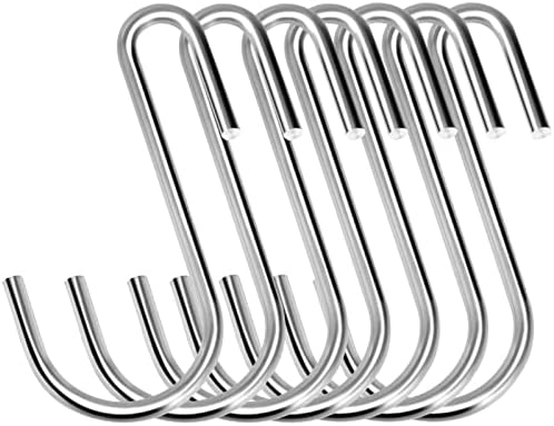 kinxuanda 30PCS S Hooks, Premium Stainless Steel S Hooks for Hanging Kitchenware, Professional S Shaped Hooks for Hanging Pots, Pans, Cups, Plants, Bags, Jeans, Towels