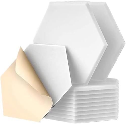 Paneles de espuma Paneles Acústicos Autoadhesivos Hexagonales De 12 Piezas, Absorción De Sonido, Insonorizados, Para Absorber El Ruido, Espuma De