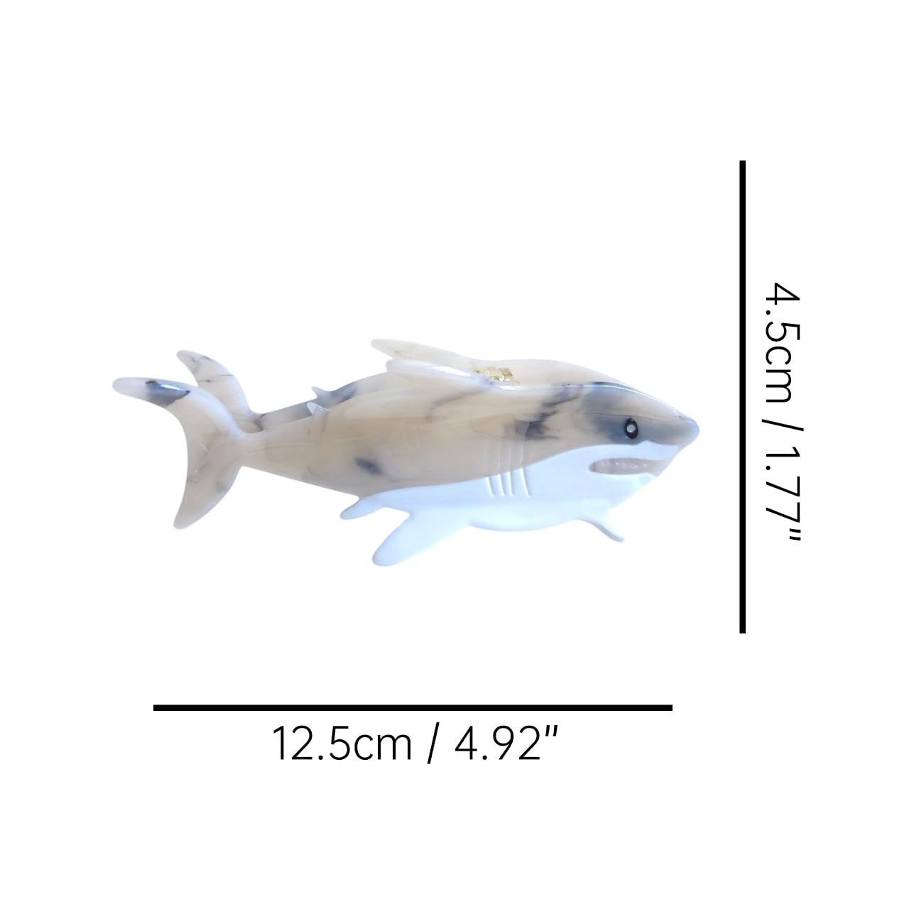 Novelty Big White Shark Hair Clip,Acetate Hair Clip,Big Claw Clip for Women,Beige, 1 Count (Pack of 1) - Image 2