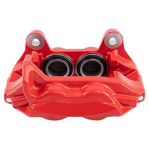 Image of TRQ Front Left Brake Caliper Performance Red Drivers Side