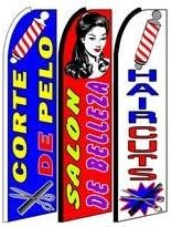 Corte De Pelo, Salon , Hair Cut King Size Swooper Flag Sign Pack of 3