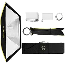Glow ParaSnap 36x44 Rectangle SterlingFibre Bowens Mount Softbox مع ناشرات خارجية وداخلية، 144 ملم Bowens Speedring، مع تبديل سريع لـ Speedring لإضاءة الاستوديو