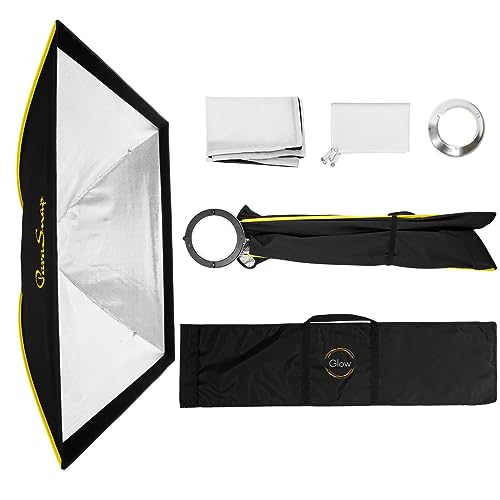 Image of Glow ParaSnap 36x44 Rectangle SterlingFibre Bowens Mount Softbox with External & Internal Diffusers, 144mm Bowens Speedring, w /Quick Speedring Swap for Studio Lighting