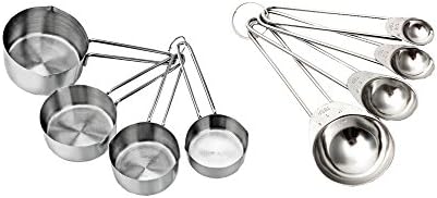 Taluka Stainless Steel Set of 4 Measuring Cup & 4 Spoon Set with Engraved Measurement Marking Dry Or Liquid Kitchen Gadgets for Cooking & Baking