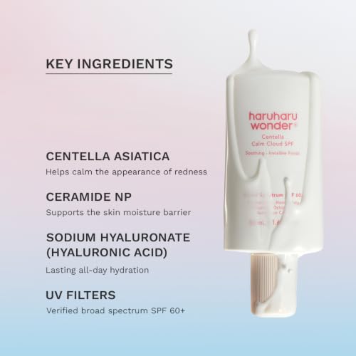 Image of haruharu wonder Centella Calm Cloud Face Sunscreen SPF 60+, 1.69 fl.oz /50mL