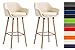 Lot De 2 Tabourets De Bar Grant En Similicuir I 2 Chaises Hautes De Comptoir Avec Support En Bois et Repose-pieds, Couleur:crème