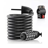 iScooter Candado de Patinete Electrico Adultos, Seguridad Candado de Cable para Bici Elettrica, Motos, Electric Scooters, 110cm, Negro