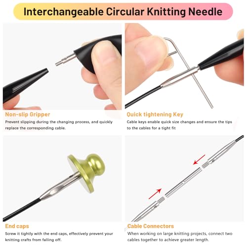 Image of Katech Interchangeable Knitting Needles Set-27pcs Circular Knitting Needles