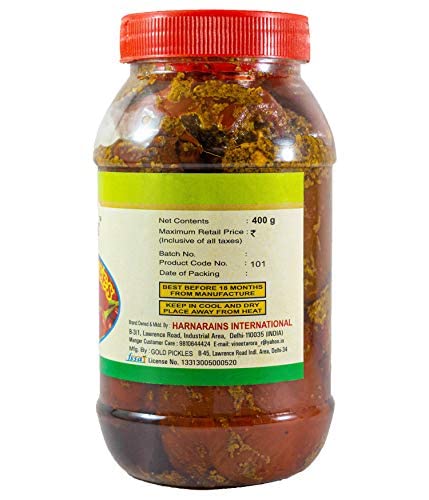 Harnarains Homemade Organic Banarsi Red Stuffed Chilli Pickle 400 gram
