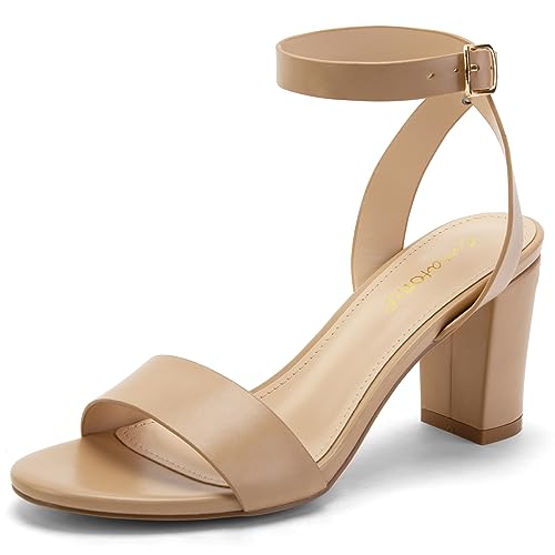 Image of Greatonu Clear Heels Sandals for Women 2026 Open Toe Ankle Strap Clear Chunky Heels Sandal Dressy Party Wedding Shoes Transparent High Heeled Sandals