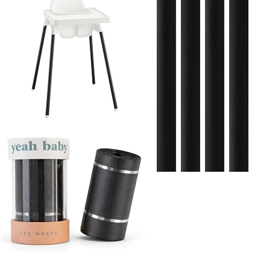 Yeah Baby Goods Highchair Leg Wraps (Matte Black) - Compatible with The IKEA Antilop Highchair - Stylish IKEA High Chair Accessories w/Easy Self-Adhesive