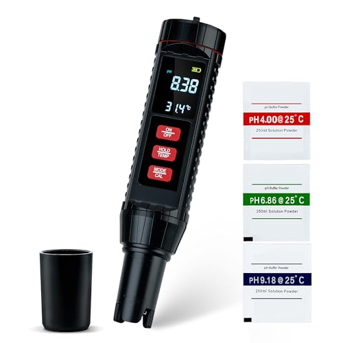 Tolesum 7 en 1 PH Metro, Probador de PH/Agua, Probador Digital de Calidad Del Agua Opr/Tds/Ec/S.G/Salinidad/Termómetro, Compensación Automática de Temperatura para Piscina Acuario Hidropónico