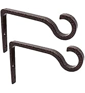 QIEGL Hanging Plant Bracket 6inch Metal Plant Hook Shepherds Hook Decorative Wall Plant Hanger fo...