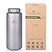 iBasingo 1050ml/35.5 oz Titanium Water Bottle Outdoor Leak-Proof Wide Mouth Sport Drinking Bottle Camping Tea Coffee Canteen Kettle for Hiking Climbing Running Backpacking Ti3005D