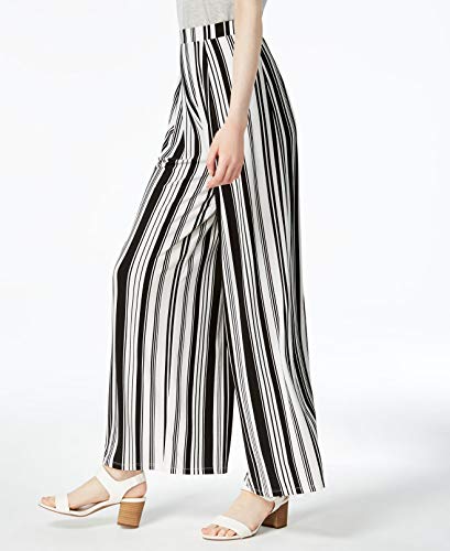 Bar III Womens Striped Pull On Wide Leg Pants B/W XL Black3