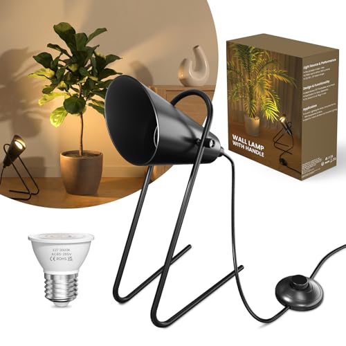 Lampada da Terra, Faretto LED da Pavimento per interni Uplight, 6W 3000K, accenti domestici, opere d'arte, con supporto portatile, cavo da 2m con spina e interruttore a pedale