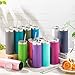 Remagr Skinny Tumblers Bulk 20 oz Stainless Steel with Lids and Straws Blank Slim Insulated Cup Double Layer Water Cups for Travel, DIY(Vivid Color,32 Pcs)