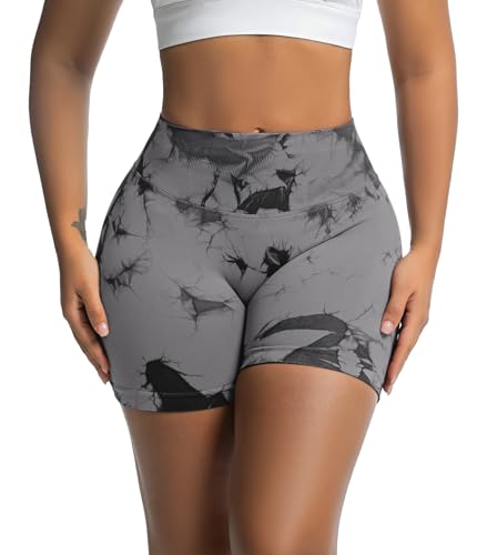 OVESPORT Seamless Workout Shorts for Women Scrunch Butt Lifting Gym Booty Biker Short Pants — view 2