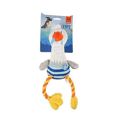 Image of BarkButler x Fofos Sealife Sea Mew Plush Dog Toy, Multicolor|X-Small - Medium (0-20kgs)|Reinforced Seams|Enhanced Durability|Squeaker Inside|for All Dogs Breeds|Chew, Tug, Play