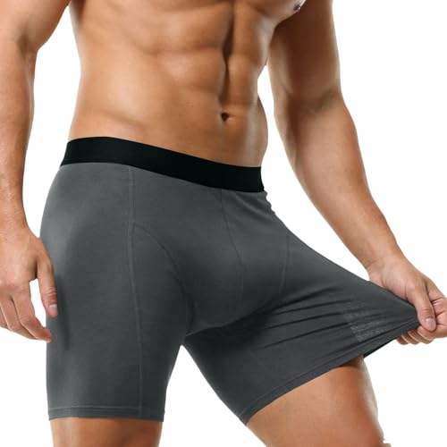 Calzoncillos de algodón transpirable gris oscuro M con ajuste ergonómico premium 5