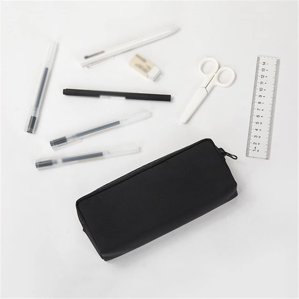 Flat Portable College Student Large Capacity Canvas Pencil Bag Zip Primary and Secondary Students image 5