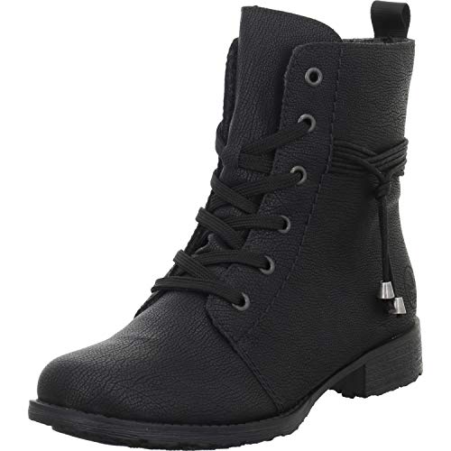 Rieker Stivali sintetici a tinta unita chelsea stivaletti grigio lana vergine tex, Nero 00, 36 EU