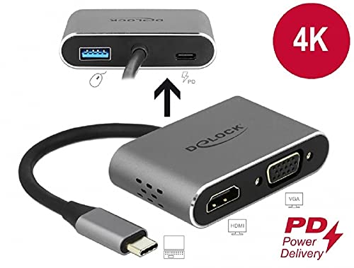 Delock - Adattatore Usb Type-C A Hdmi E Vga Con Porta Usb 3.0 E Pd - 3