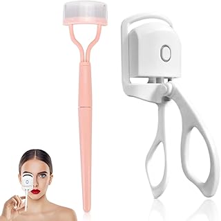 NICEWAT Heated Eyelash Curler, Long Lasting Heated Lash Curler with Comb, USB Rechargeable Eyelash Curler, 2 Quick Heating Modes for Makeup Natural Curling EyeLashes (White)