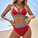 maisdgop High Waisted Bikini Sets for Women V Neck Tummy Control Swimsuits Comfy Soft Color Block Two Piece Bathing Suit