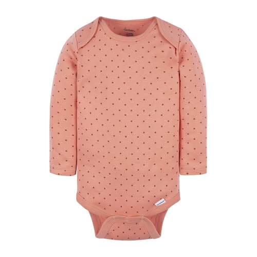 Image of Gerber Baby Bodysuits Long-Sleeve Cotton Onesies 6-Pack for Girls Newborn