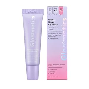 Glossmetics Lychee Berry Lip Glaze – Overnight Lip Mask for Dry Lips. Fruit Butter Lip Mask, Hydrating and Moisturizing Lip Balm for Soft, Smooth Lips. Clear, 10ml
