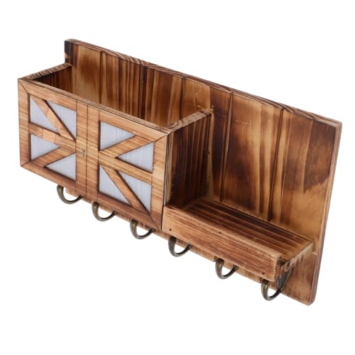 DECOMELODY Organizer da Parete in con Ganci e Ripiano Chiavi e Mensola per Ingresso Appendiabiti Corridoio Montaggio Facile