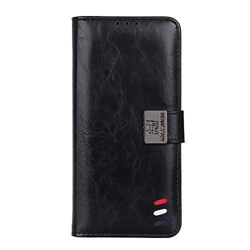 Nicelin Case for iPhone 14 Pro Max, PU Leather Wallet Type Magnetic Clasp Flip Wallet Case [A8-012#] (Black)