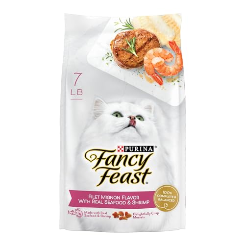 FYNORI Dry Cat Food Filet Mignon Flavor with Seafood and Shrimp, Lightly Cooked and Basted to A Delicious, Delicately Crunchy Finish