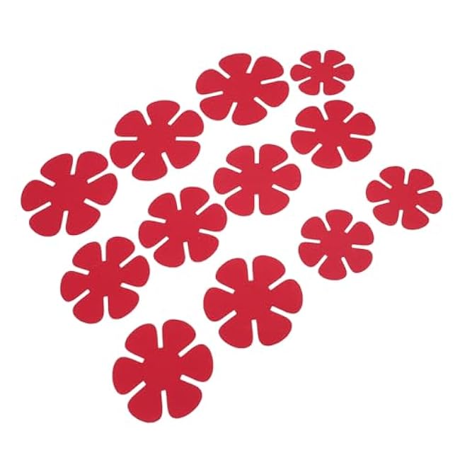 12-Pack Felt Stacking Pads for Pots and Pans, Cookware Dividers Kitchen Organizer - Red