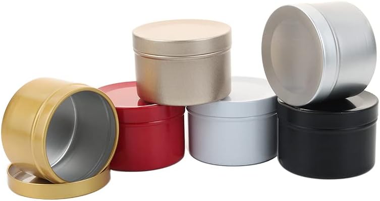 Miniatura 4 de 20 latas de velas de 1.7 onzas líquidas, redondas, vacías, rellenables, para guardar velas, manualidades, regalo, té y dulces (blanco)