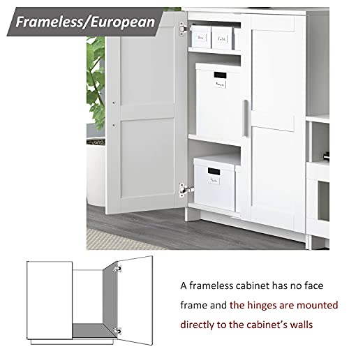 Probrico Chr093 105 Degree Soft Closing European Full Overlay Concealed Hinge With Mounting Plate,1 Pair #TOP3