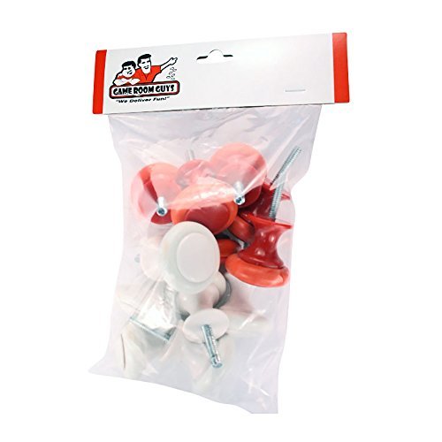 Game Room Guys Bumper Pool Posts with Rings - Small - Red/White (Set of 12)